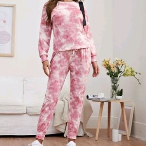 SHEIN NWOT tie dye pink lounge set